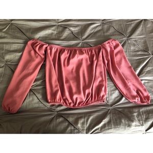 Pink Off-Shoulders Top